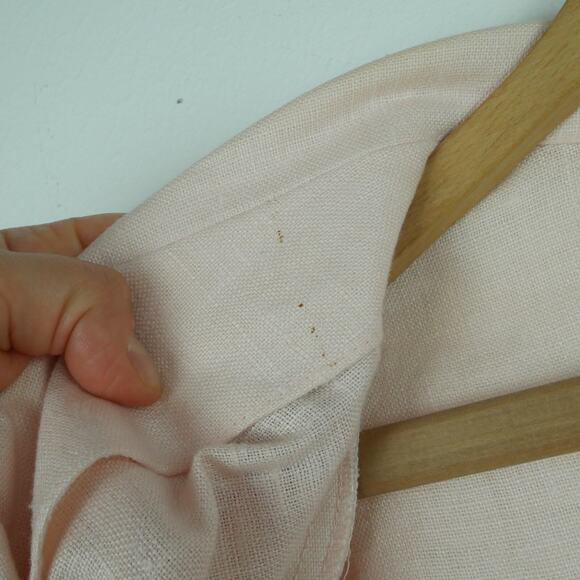 Vintage 14 Blazer 100% Linen Powder Pink Pastel 80s Boxy Preppy Country Club - Picture 7 of 15